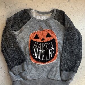 Mud Pie Gray and Orange Pumpkin Sweatshirt